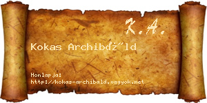 Kokas Archibáld névjegykártya
